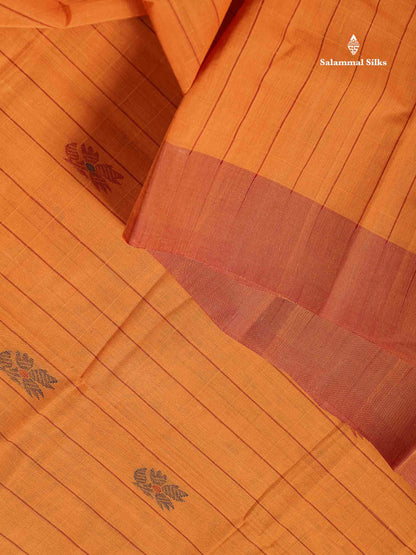 Handloom Pure Cotton Saree -  Rexona Green Colour Body With Contrast Mustard Yellow Blouse