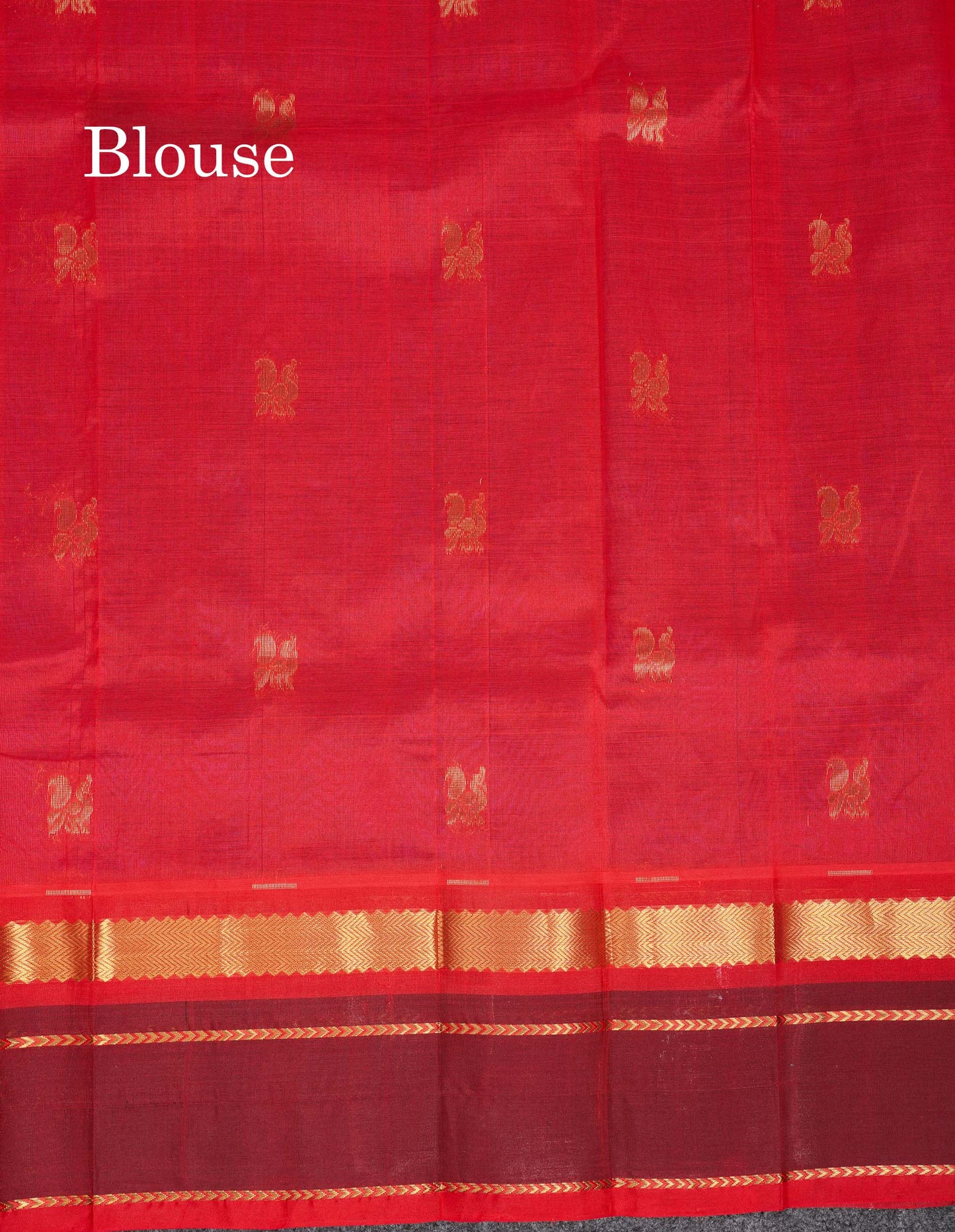 Beautiful Royal Blue Peacock Zari Buttas Pure Silk Cotton Saree With Contrast Dark Maroon Traditional Border