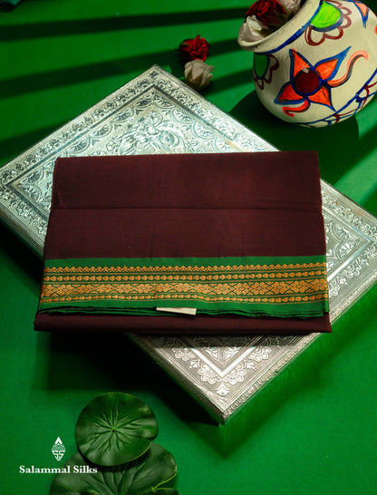 Beautiful Mango Yellow Plain Pure Cotton Saree With Contrast Dual Tone Green Traditional Border