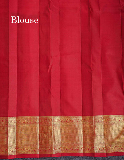 Korvai 2G Zari Kanjivaram Silk Saree - Royal Blue Colour Body With Contrast Maroon Border