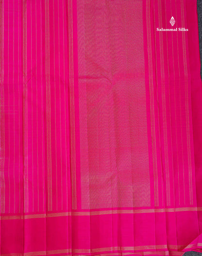 Pure Kanjivaram Silk Saree - Beige Colour Body Checks With Traditional Ganga Jamanu Gap Border