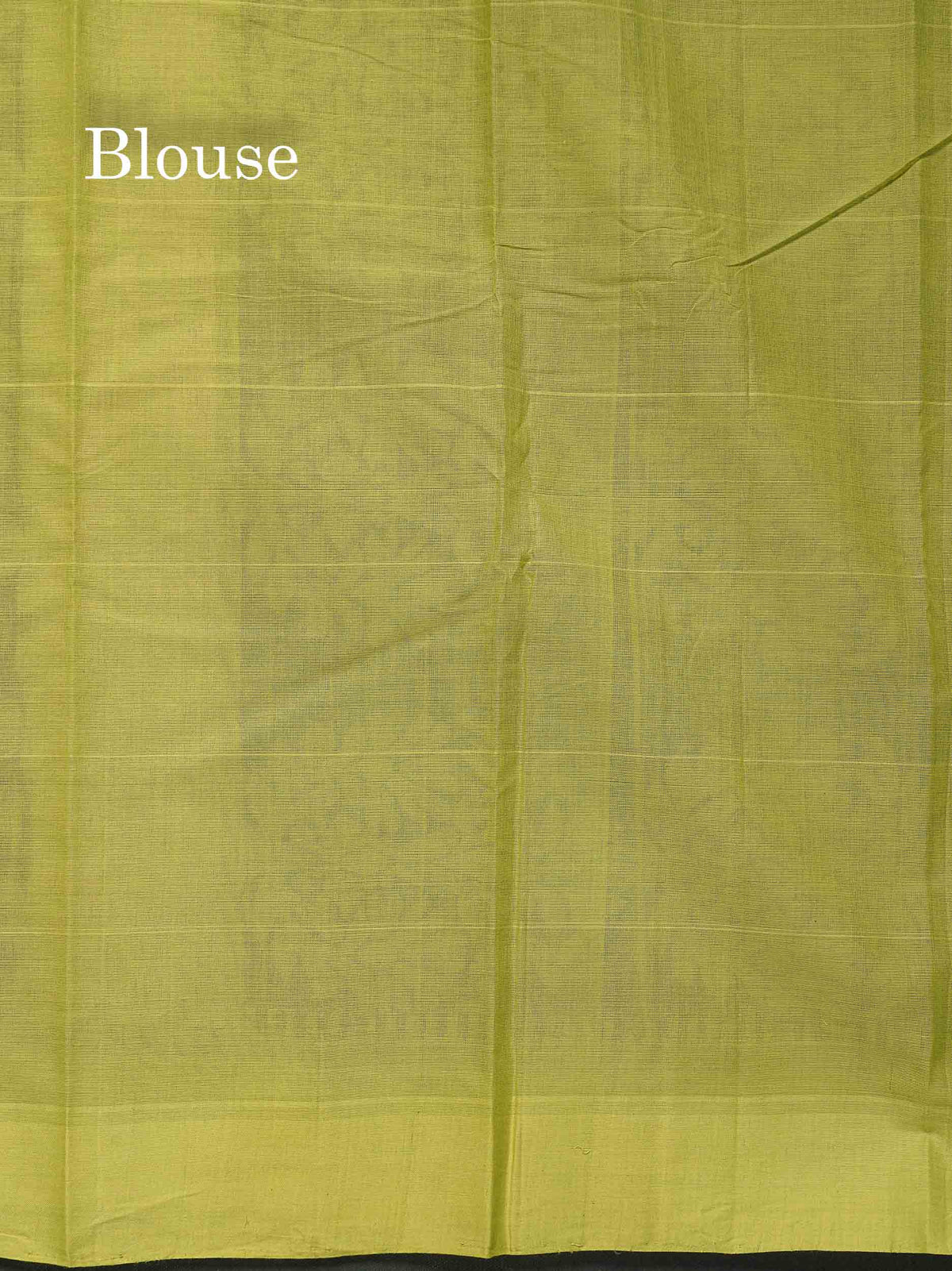 Handloom Pure Cotton Saree -  Dark Navy Blue Colour Body With Contrast Parrot Green Blouse