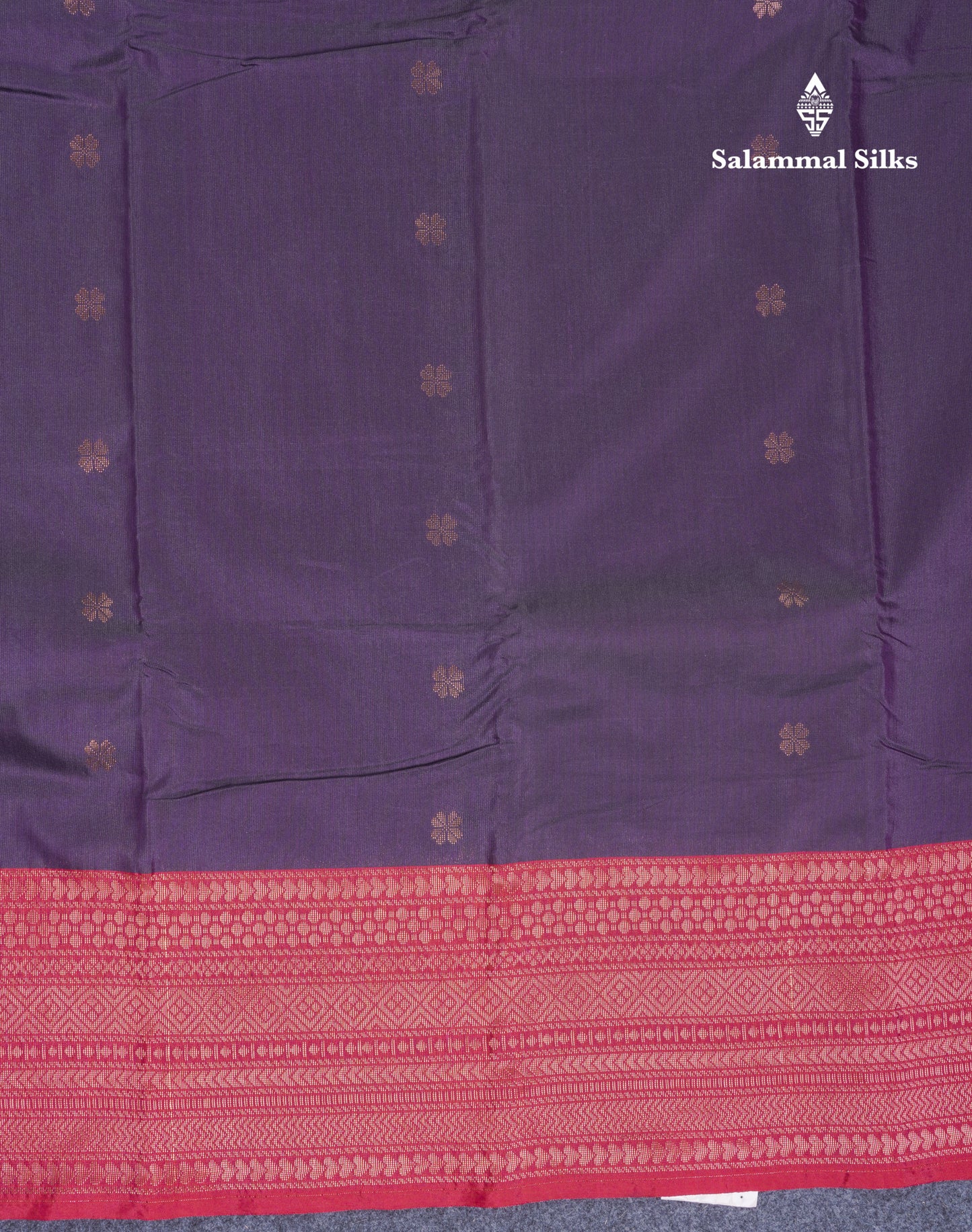 Dark Purple Semi Silk Saree With Contrast Reddish Pink Border