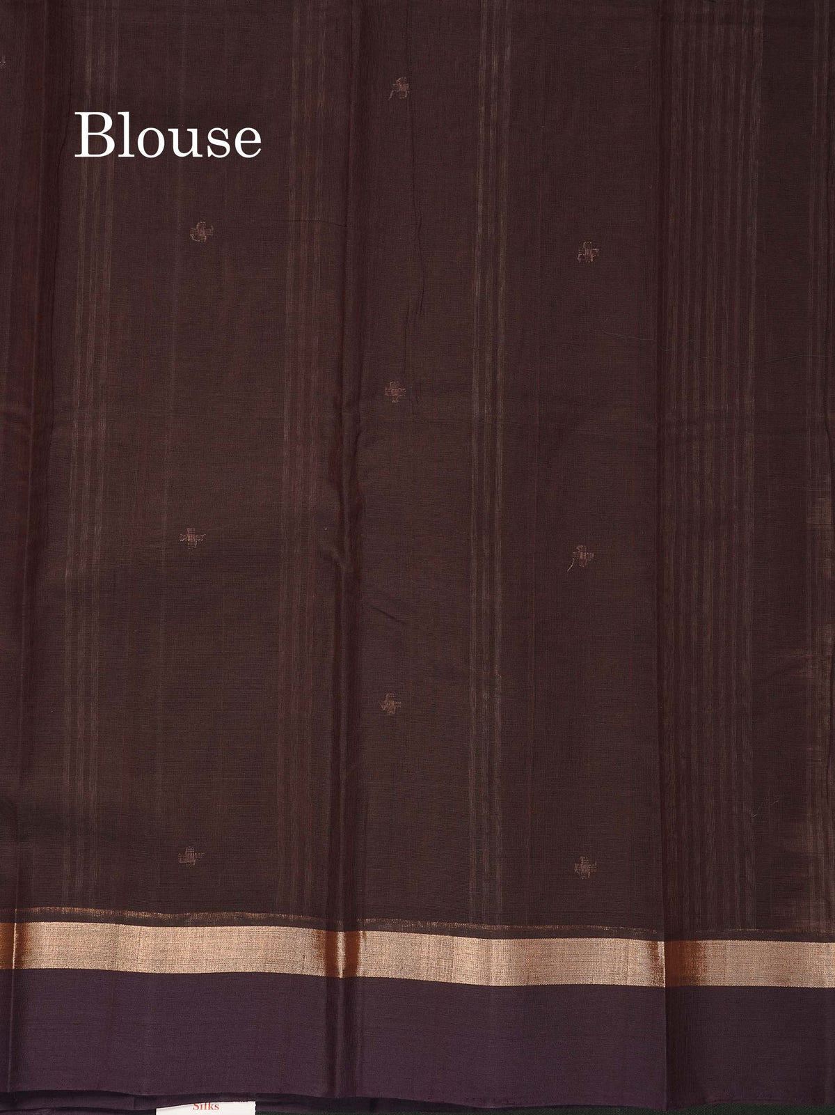 Handloom Pure Cotton Saree -  Light Brown Colour Body With Contrast Dark Brown Blouse