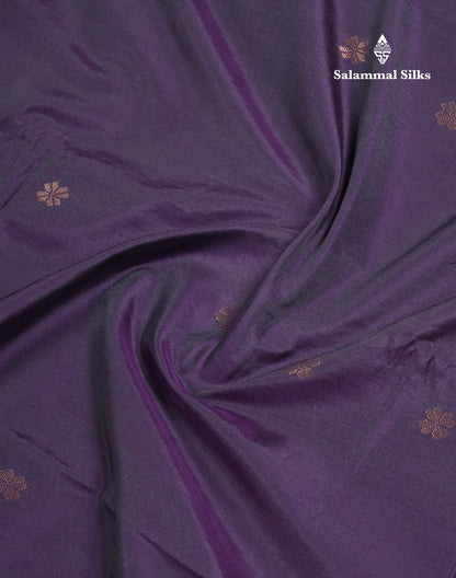 Dark Purple Semi Silk Saree With Contrast Reddish Pink Border