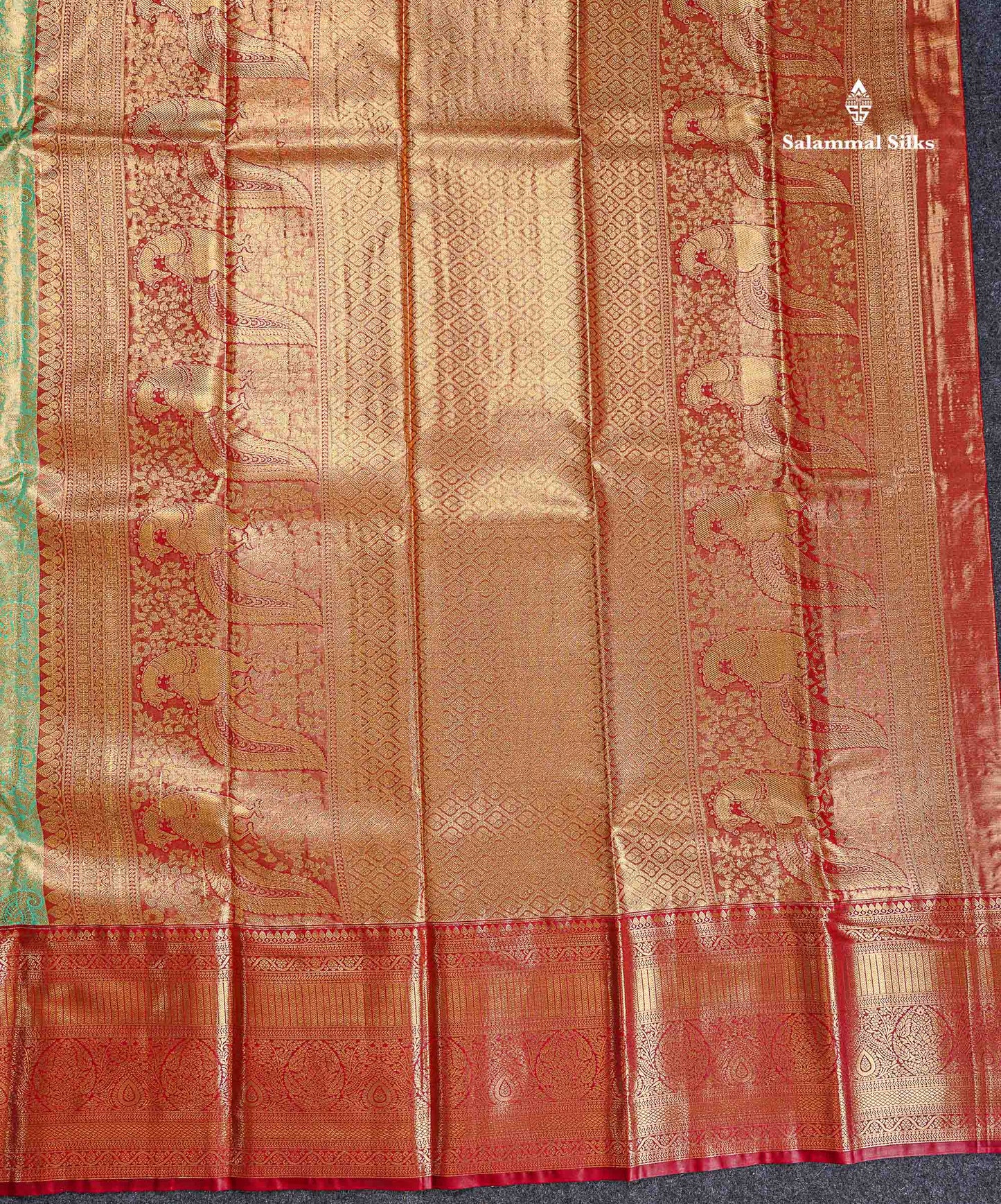 Bridal Semi Silk Saree - Light Green Colour Body Tissue With Contrast Maroon Evening Morning Border