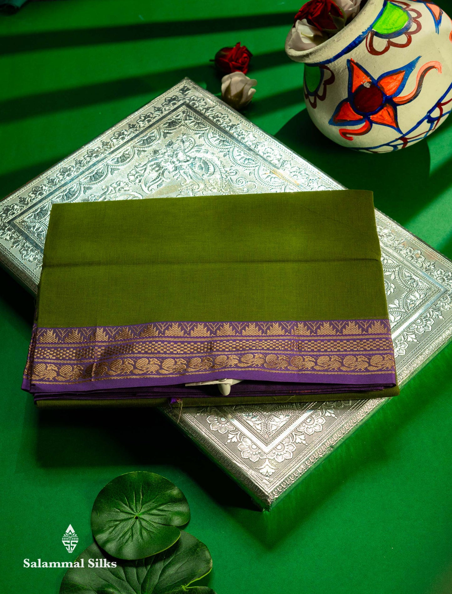 Light Brown Beautiful Plain Pure Cotton Saree With Contrast Maroon Border