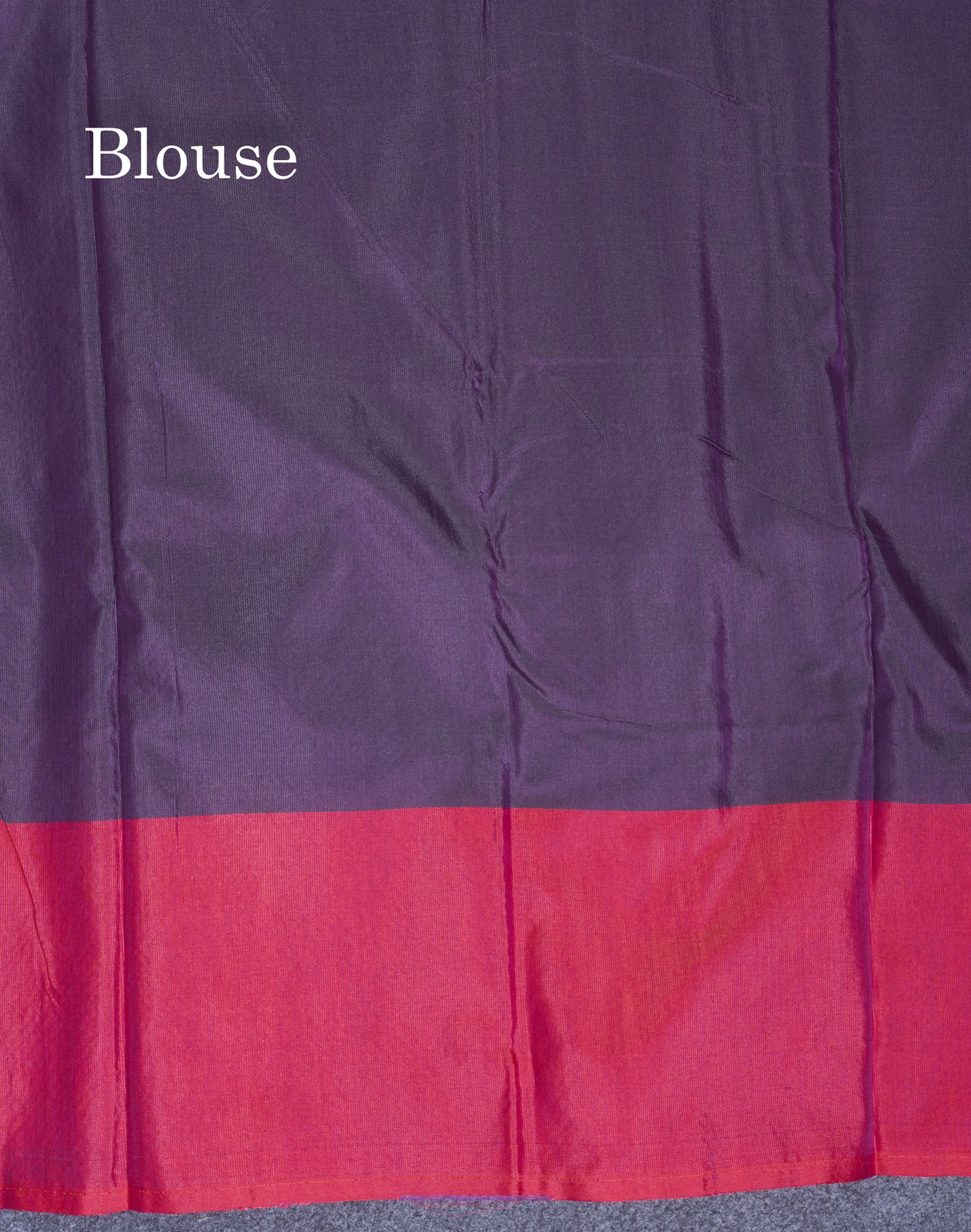 Dark Purple Semi Silk Saree With Contrast Reddish Pink Border