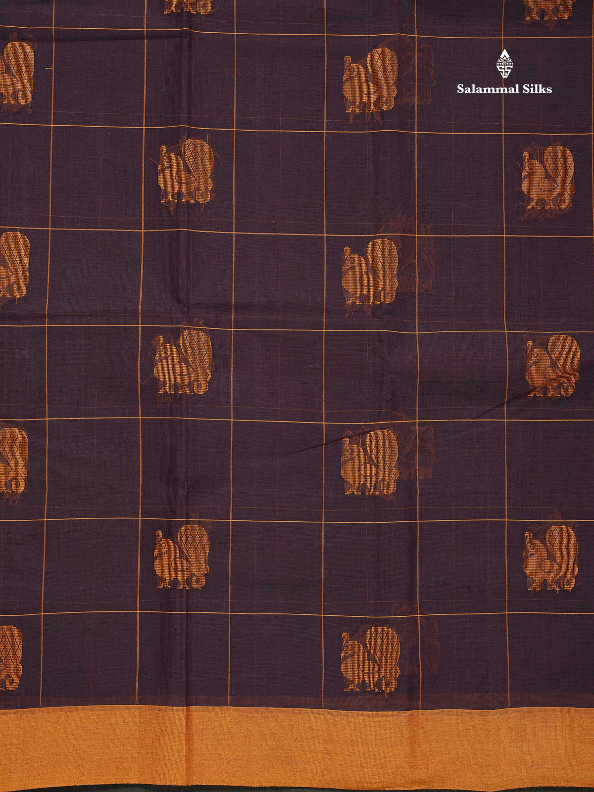 Handloom Pure Cotton Saree -  Dark Navy Blue Colour Body With Contrast Parrot Green Blouse