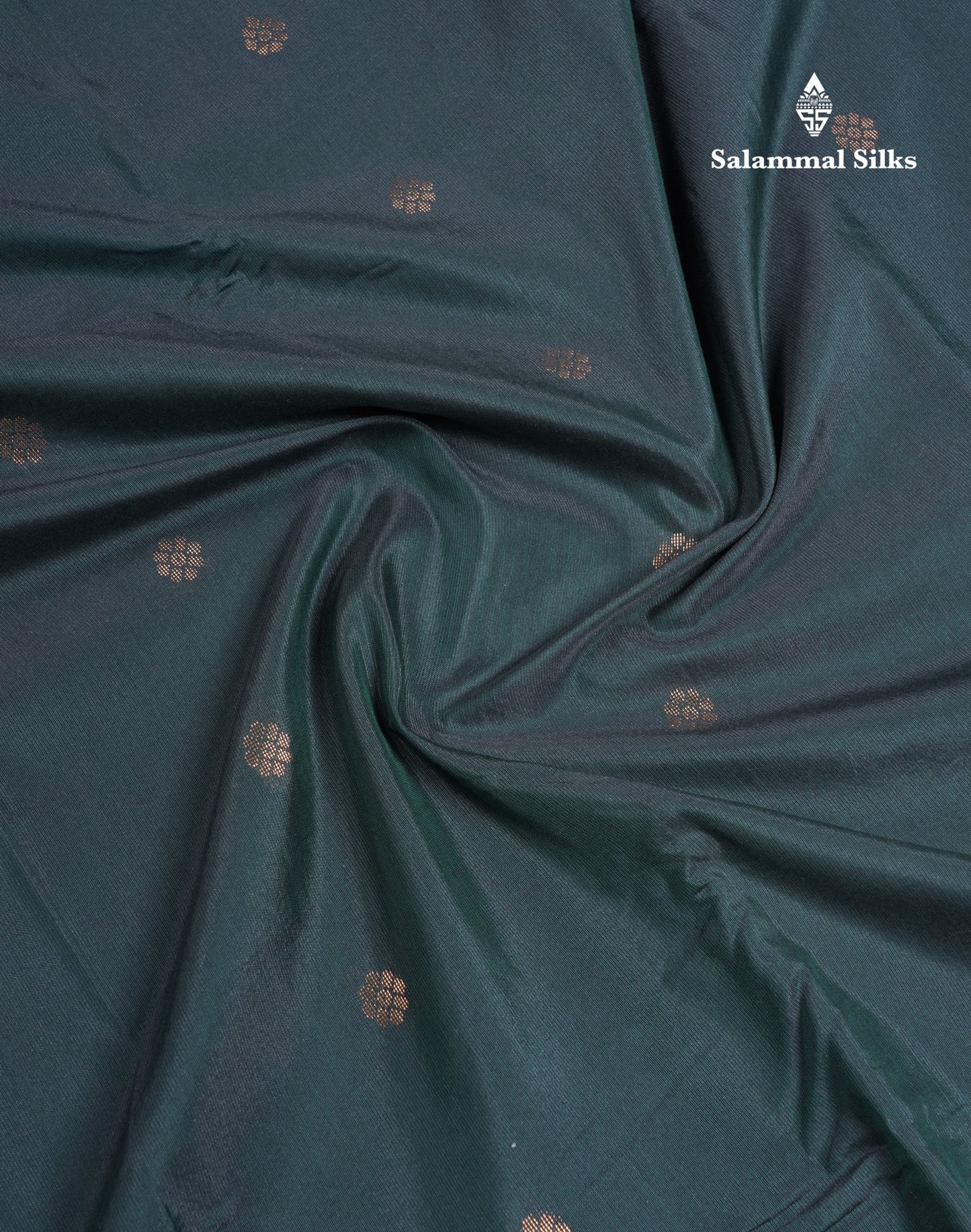 Dark Bottle Green Semi Silk Saree With Contrast Cream Sandal Border