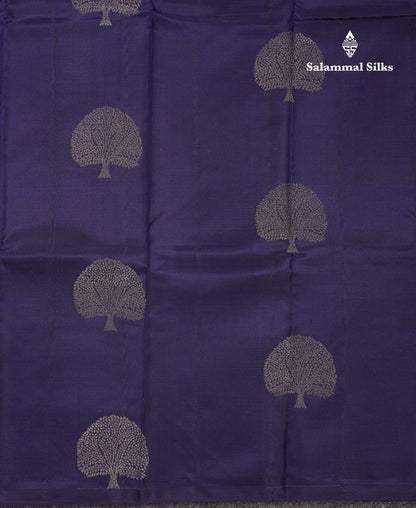 Beautiful Navy Blue Fancy Pure Kanjivaram Silk Saree With Contrast Pinkish Orange Blouse