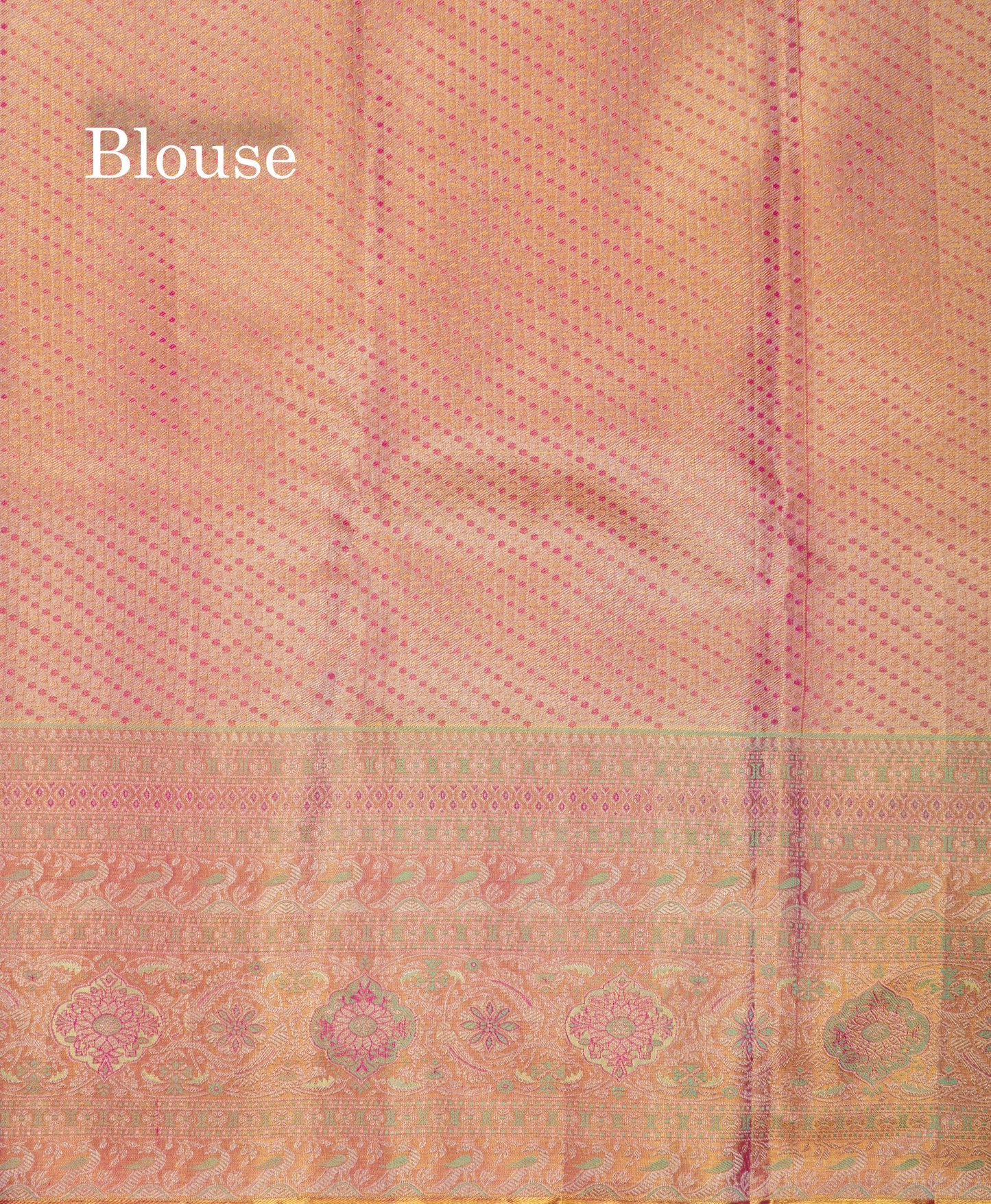 Beautiful Parrot Green Tissue Bridal Pure Kanjivaram Silk Saree With Contrast Pink Fancy Evening Morning Border