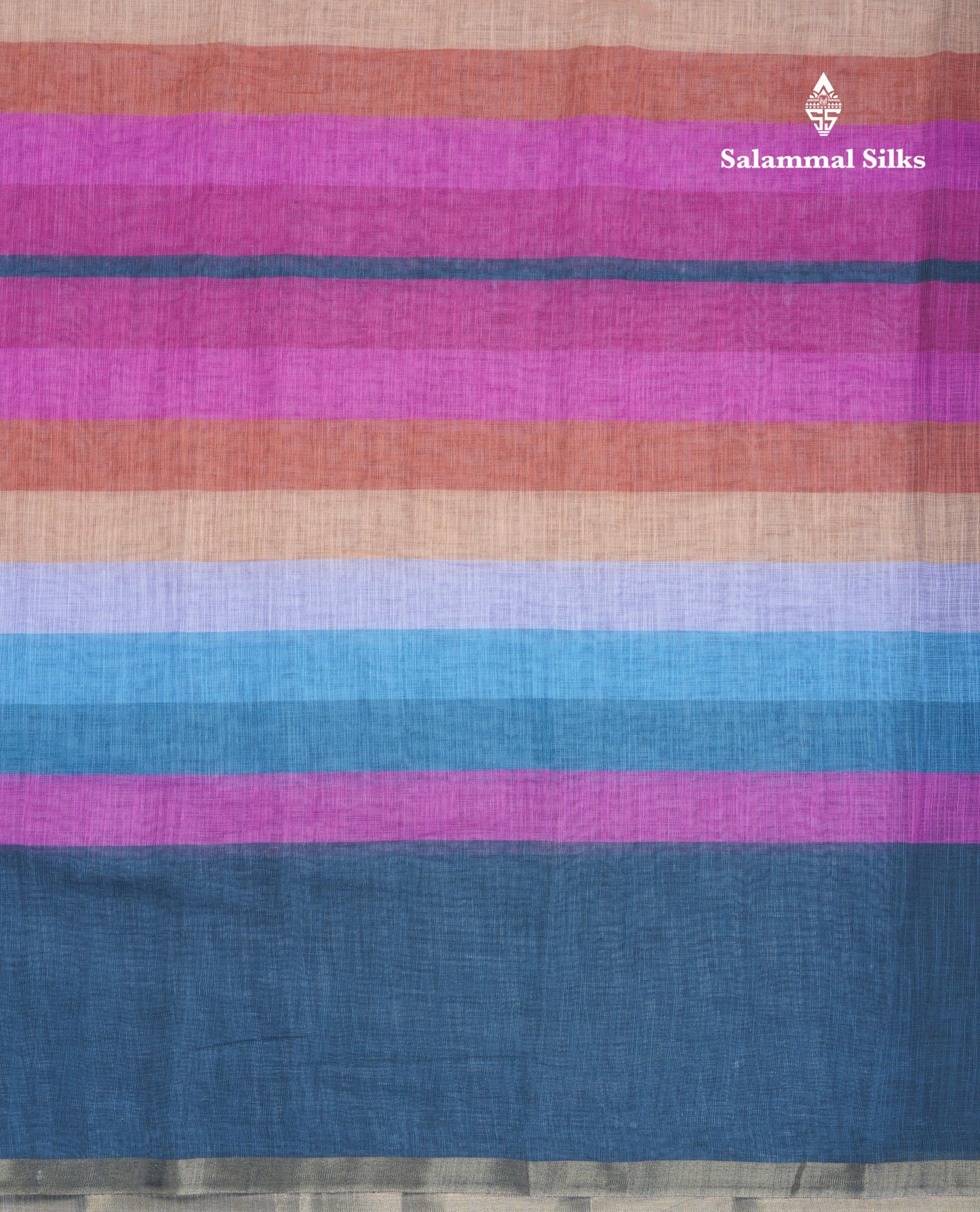 Beautiful Multicolour Rainbow Mul Mul Cotton Saree With Contrast Black Blouse