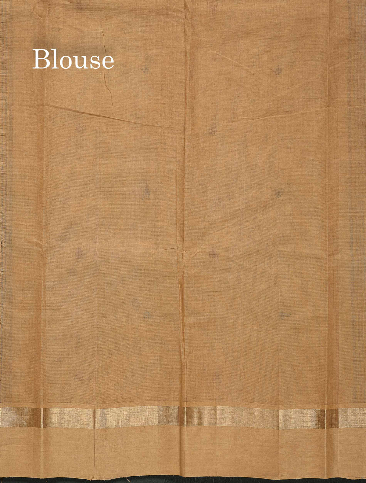 Handloom Pure Cotton Saree -  Half White Colour Body With Contrast Sandal Border