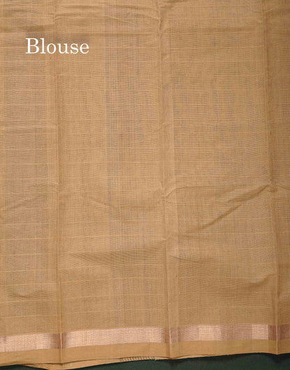 Handloom Pure Cotton Saree -  Beige Colour Body With Contrast Maroon Blouse