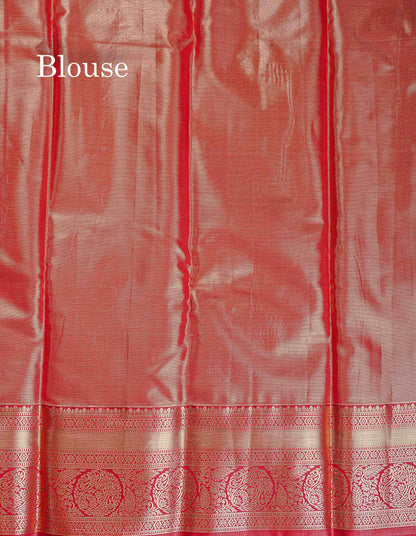 Bridal Semi Silk Saree - Light Lavender Colour Body Tissue With Maroon Border