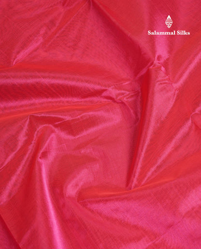 Beautiful Rani Pink Plain Pure Silk Cotton Saree With Contrast Black Traditional Evening Morning Border