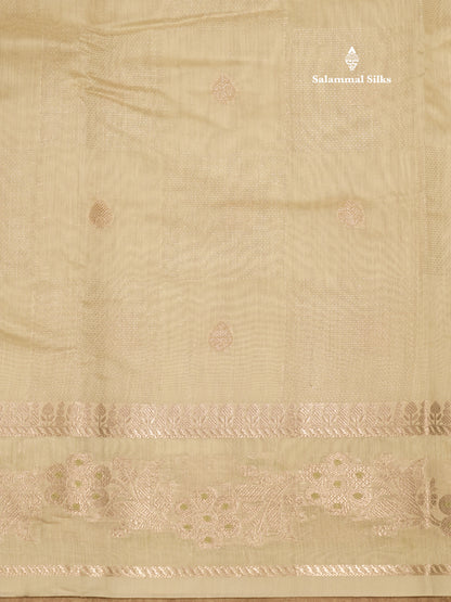 Pastel Blue Colour Cotton Mix Saree With Silver Zari Menna Work Border