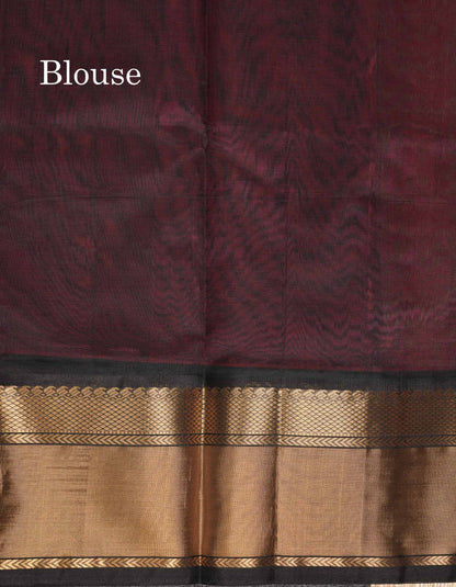 Beautiful Rani Pink Plain Pure Silk Cotton Saree With Contrast Black Traditional Evening Morning Border