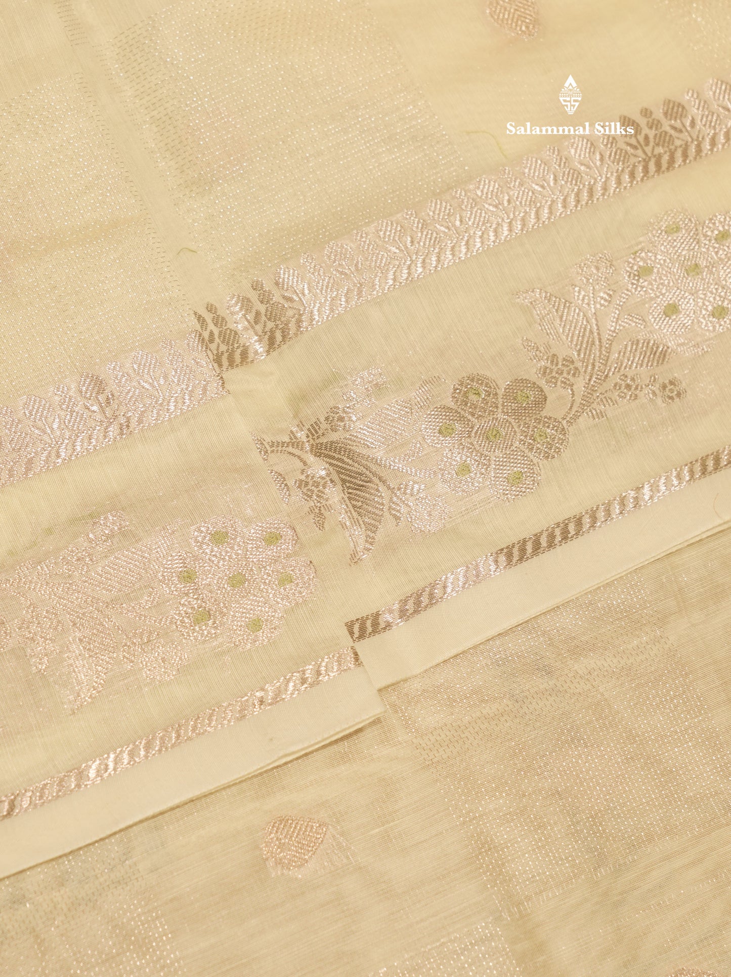 Pastel Blue Colour Cotton Mix Saree With Silver Zari Menna Work Border