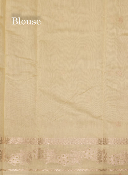 Pastel Blue Colour Cotton Mix Saree With Silver Zari Menna Work Border