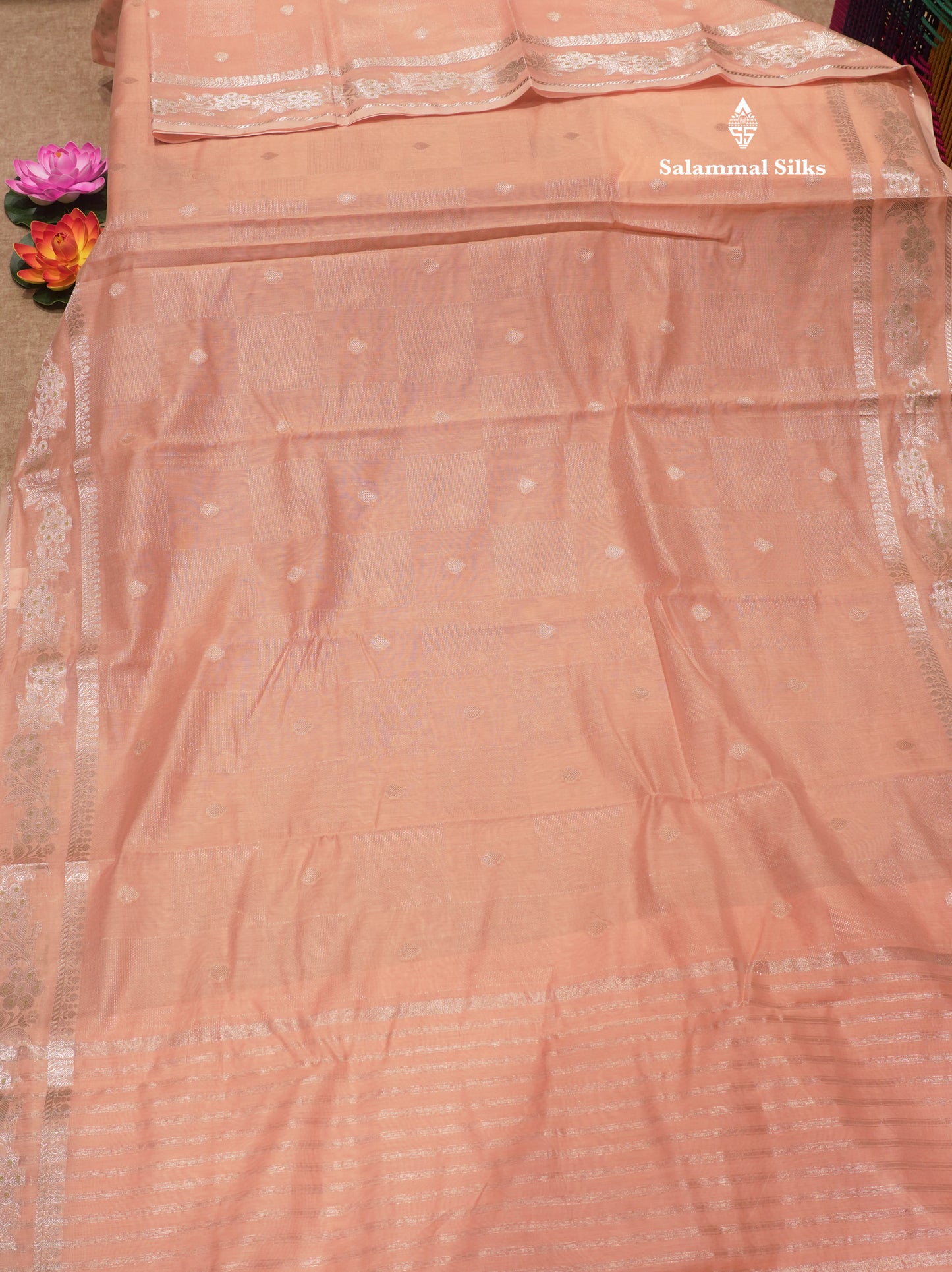 Pastel Blue Colour Cotton Mix Saree With Silver Zari Menna Work Border