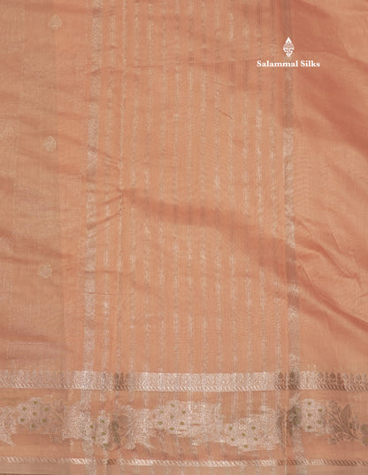 Pastel Blue Colour Cotton Mix Saree With Silver Zari Menna Work Border