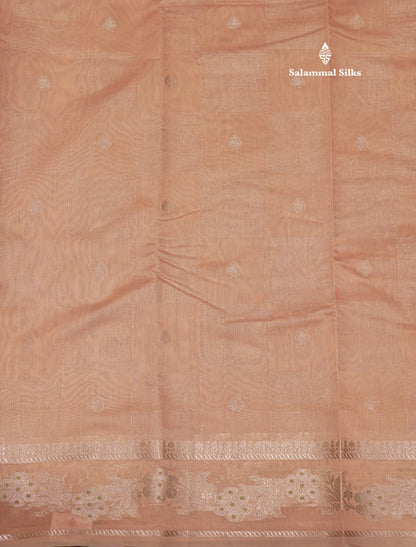 Pastel Blue Colour Cotton Mix Saree With Silver Zari Menna Work Border