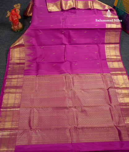 Beautiful Vadamalli Pure Kanjivaram Silk Saree With Traditional Border