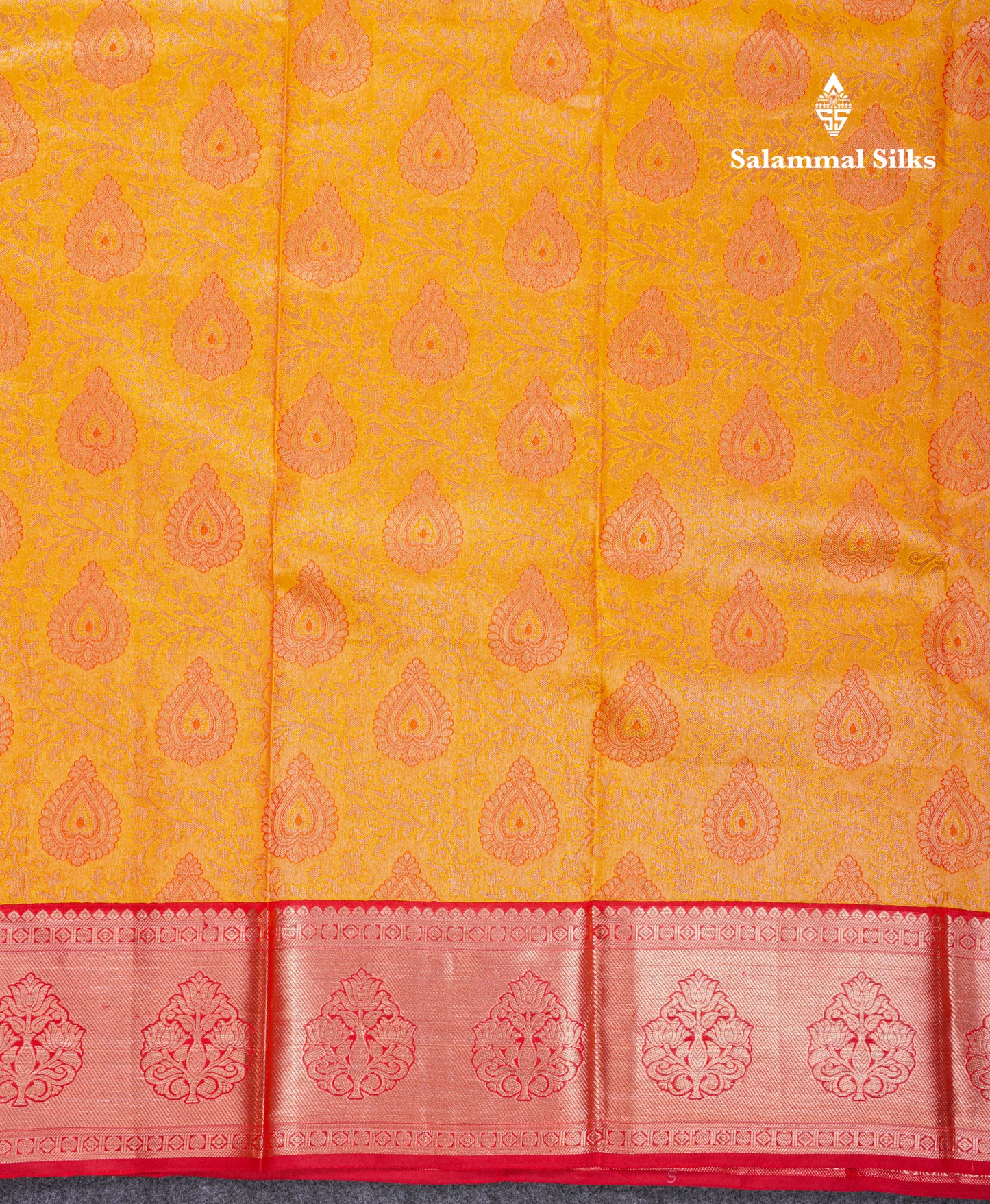 Beautiful Mustard Yellow Bridal Pure Kanjivaram Silk Saree With Contrast Maroon Border