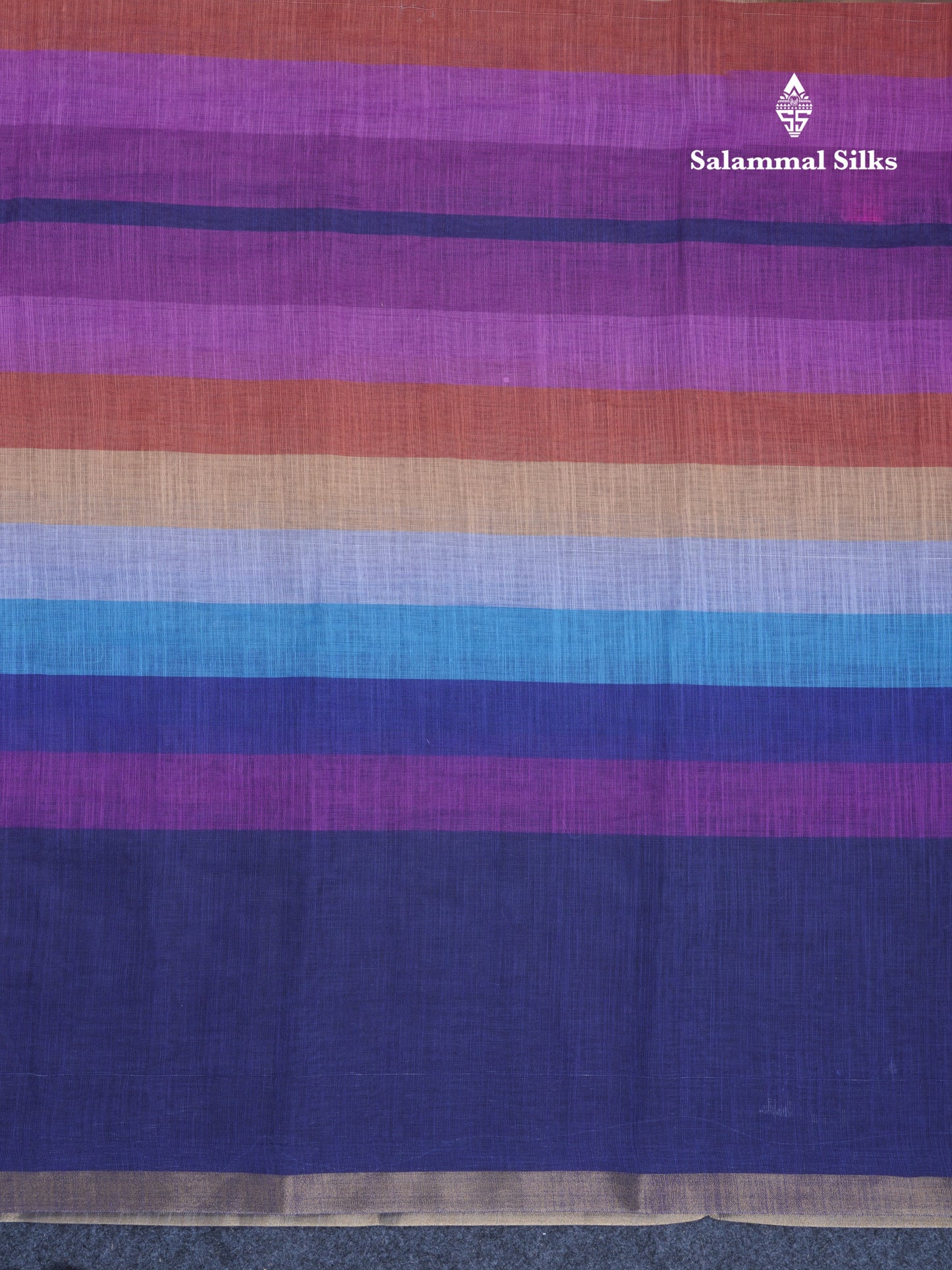 Beautiful Multicolour Rainbow Mul Mul Cotton Saree With Contrast Black Blouse