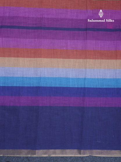 Beautiful Multicolour Rainbow Mul Mul Cotton Saree With Contrast Black Blouse