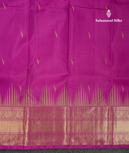 Beautiful Vadamalli Pure Kanjivaram Silk Saree With Traditional Border