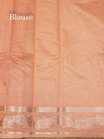 Pastel Blue Colour Cotton Mix Saree With Silver Zari Menna Work Border