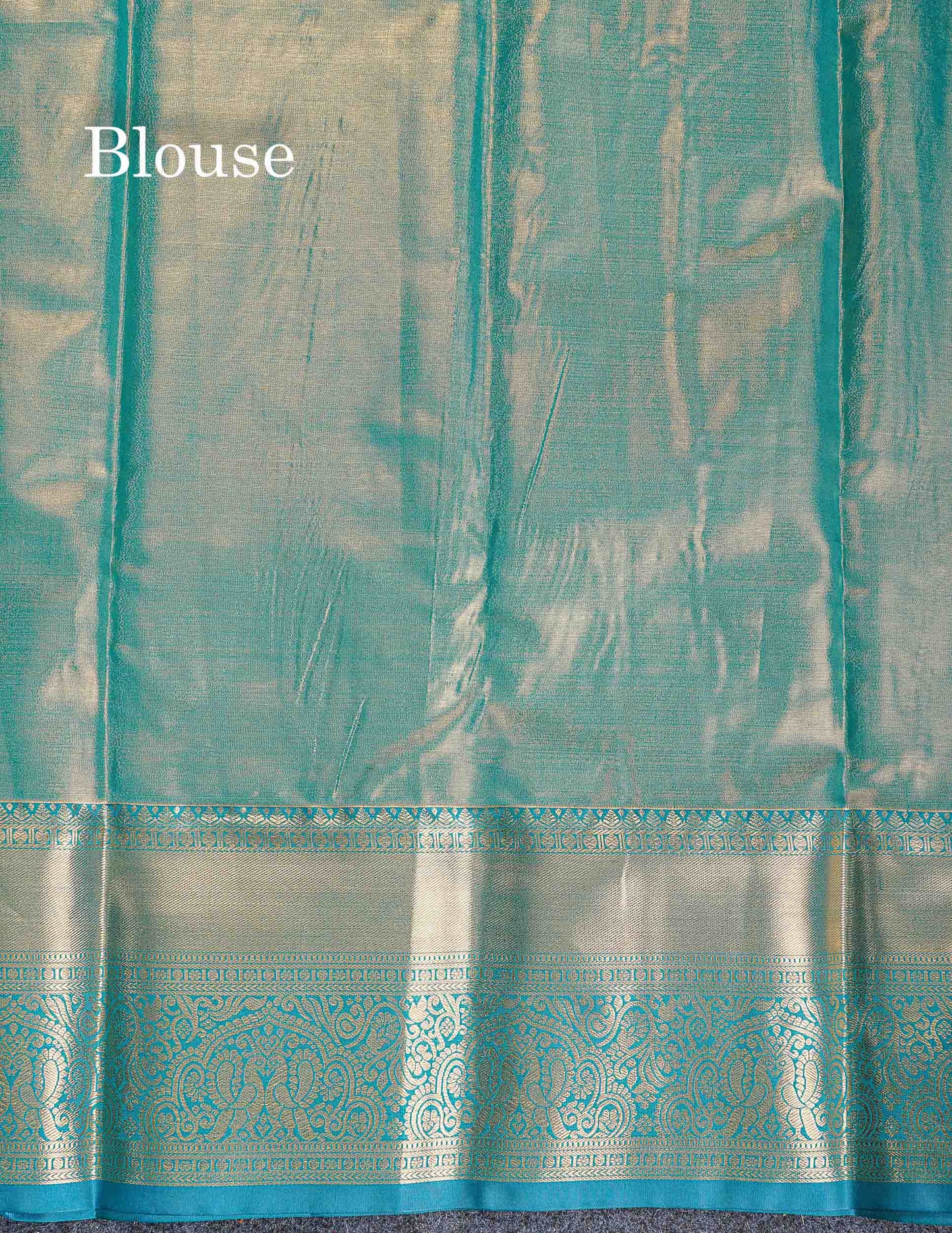 Bridal Semi Silk Saree - Light Lavender Colour Body Tissue With Contrast Teal Green Border