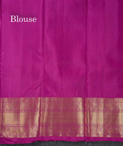 Beautiful Vadamalli Pure Kanjivaram Silk Saree With Traditional Border