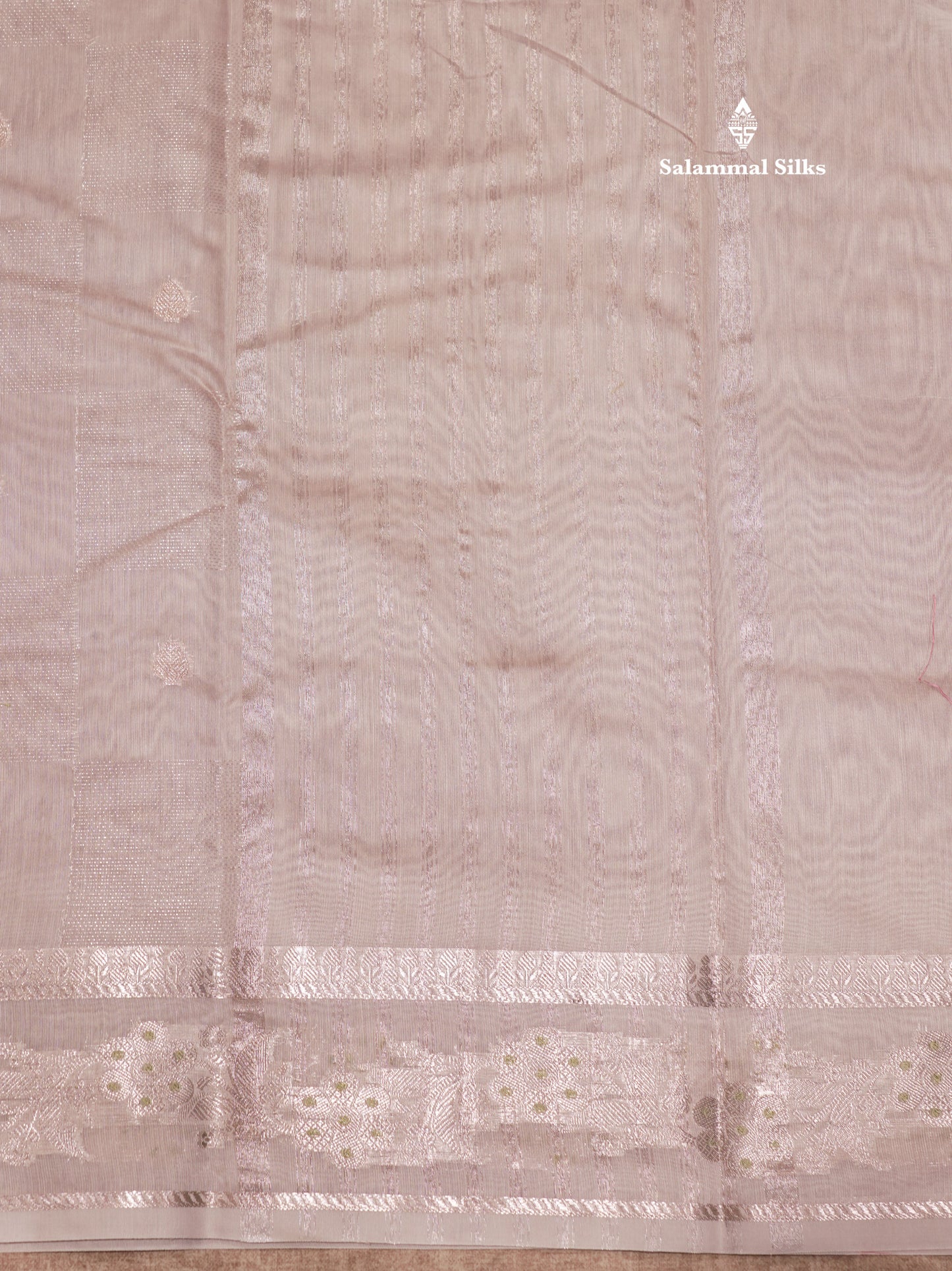 Pastel Blue Colour Cotton Mix Saree With Silver Zari Menna Work Border