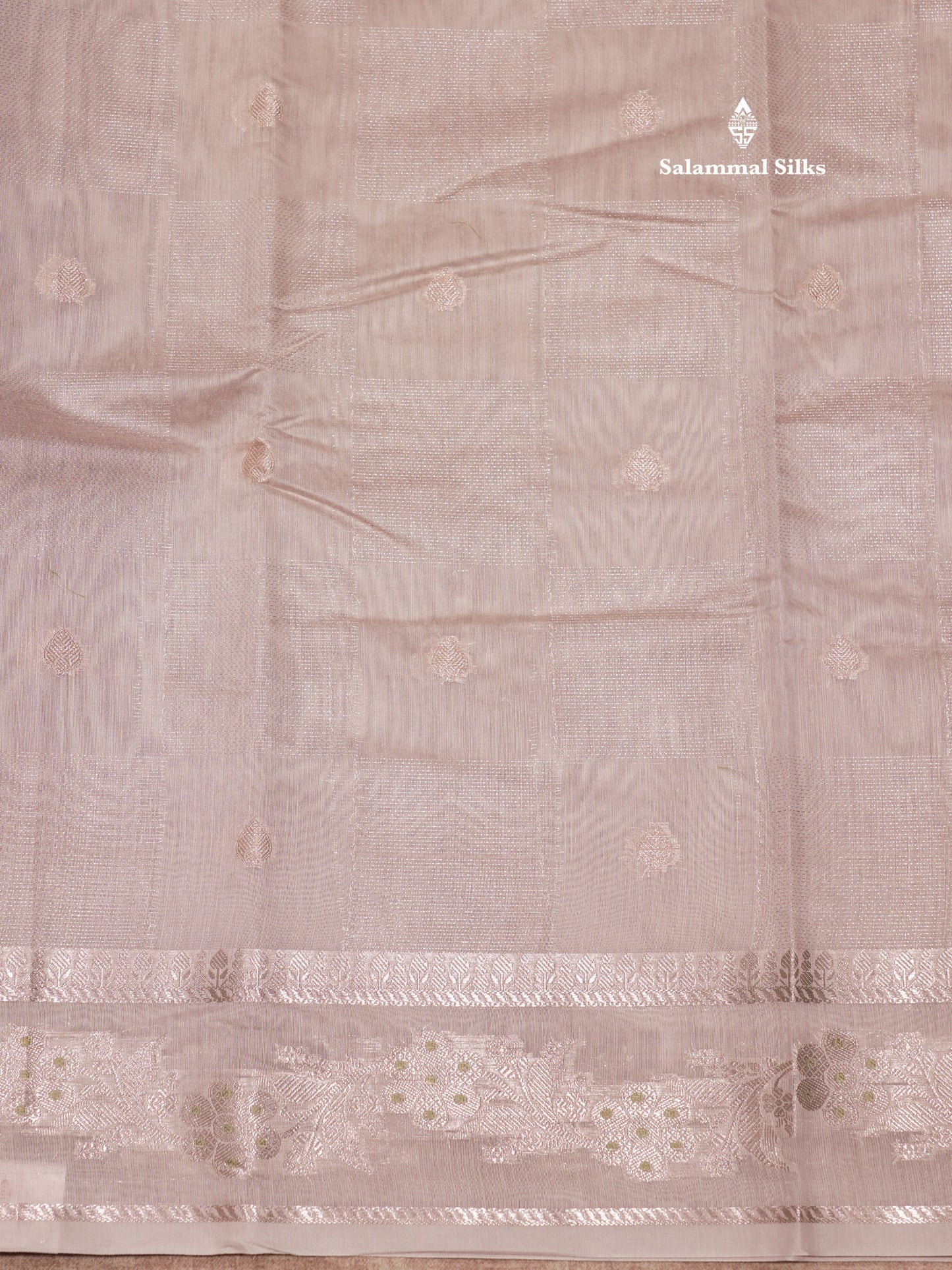 Pastel Blue Colour Cotton Mix Saree With Silver Zari Menna Work Border