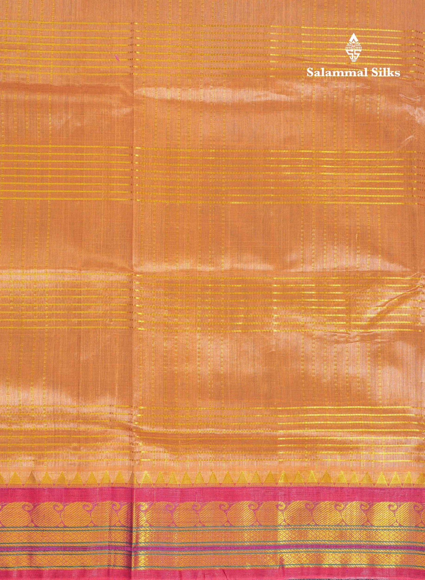Beautiful Dark Sandal Pure Silk Cotton Saree With Contrast Pink Traditional Border