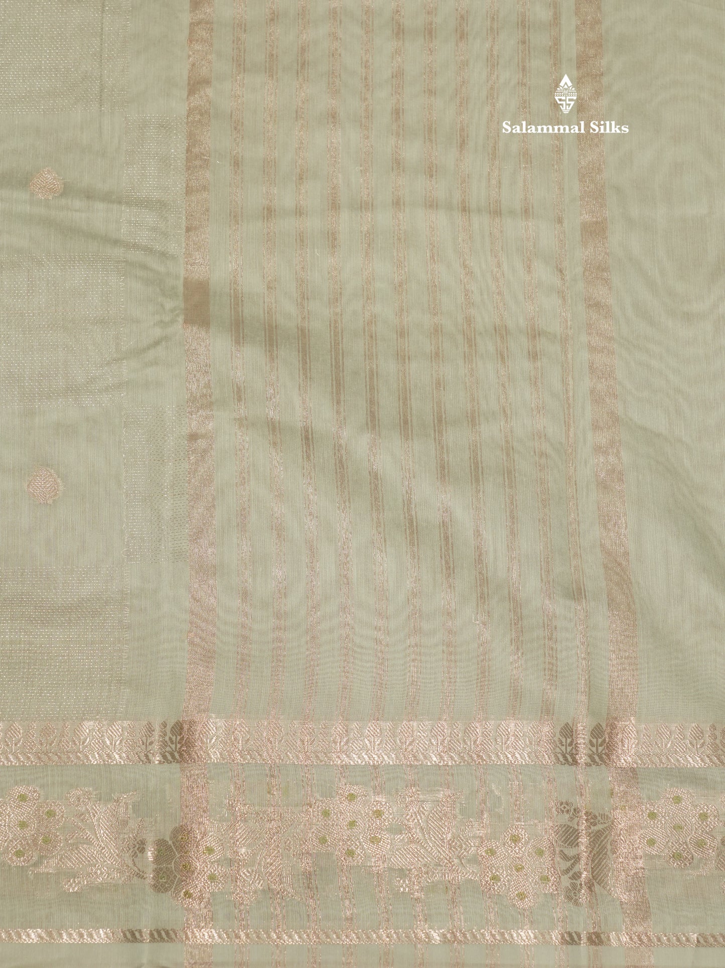 Pastel Blue Colour Cotton Mix Saree With Silver Zari Menna Work Border