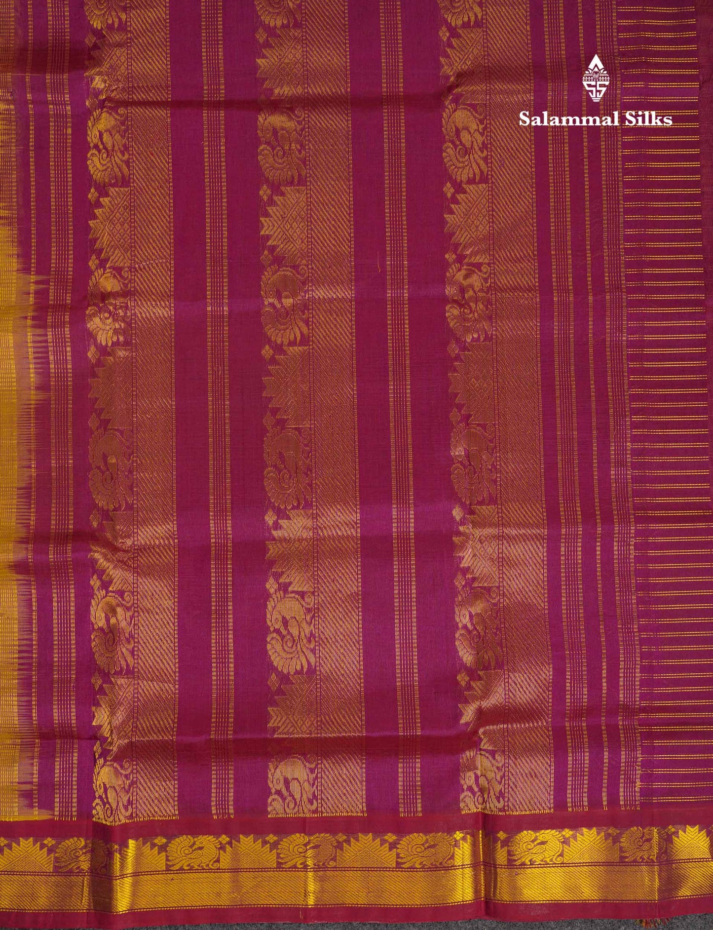 Beautiful Lemon Yellow Zari Small Checks Pure Silk Cotton Saree With Contrast Magenta Traditional Border