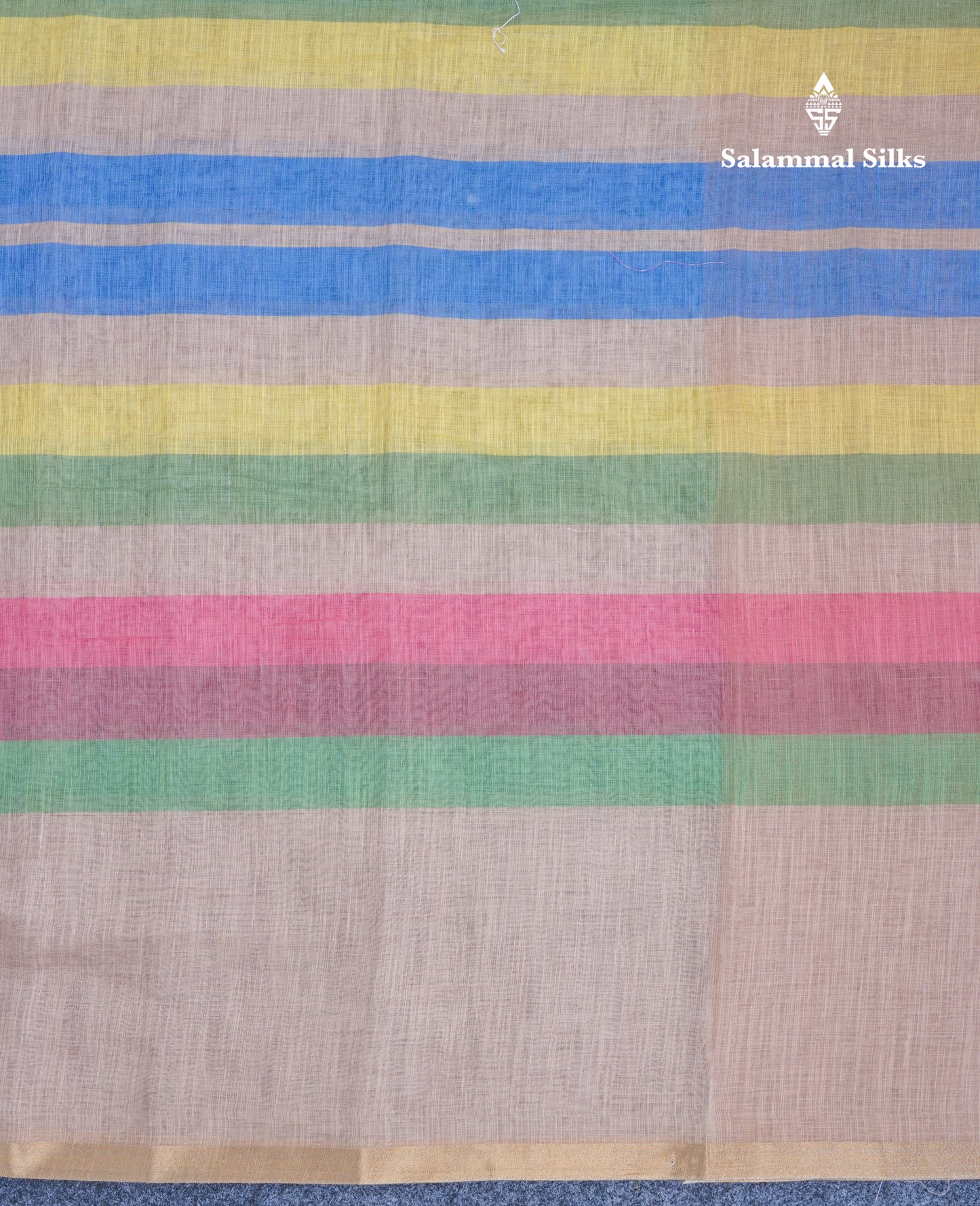 Beautiful Multicolour Rainbow Mul Mul Cotton Saree With Contrast Black Blouse