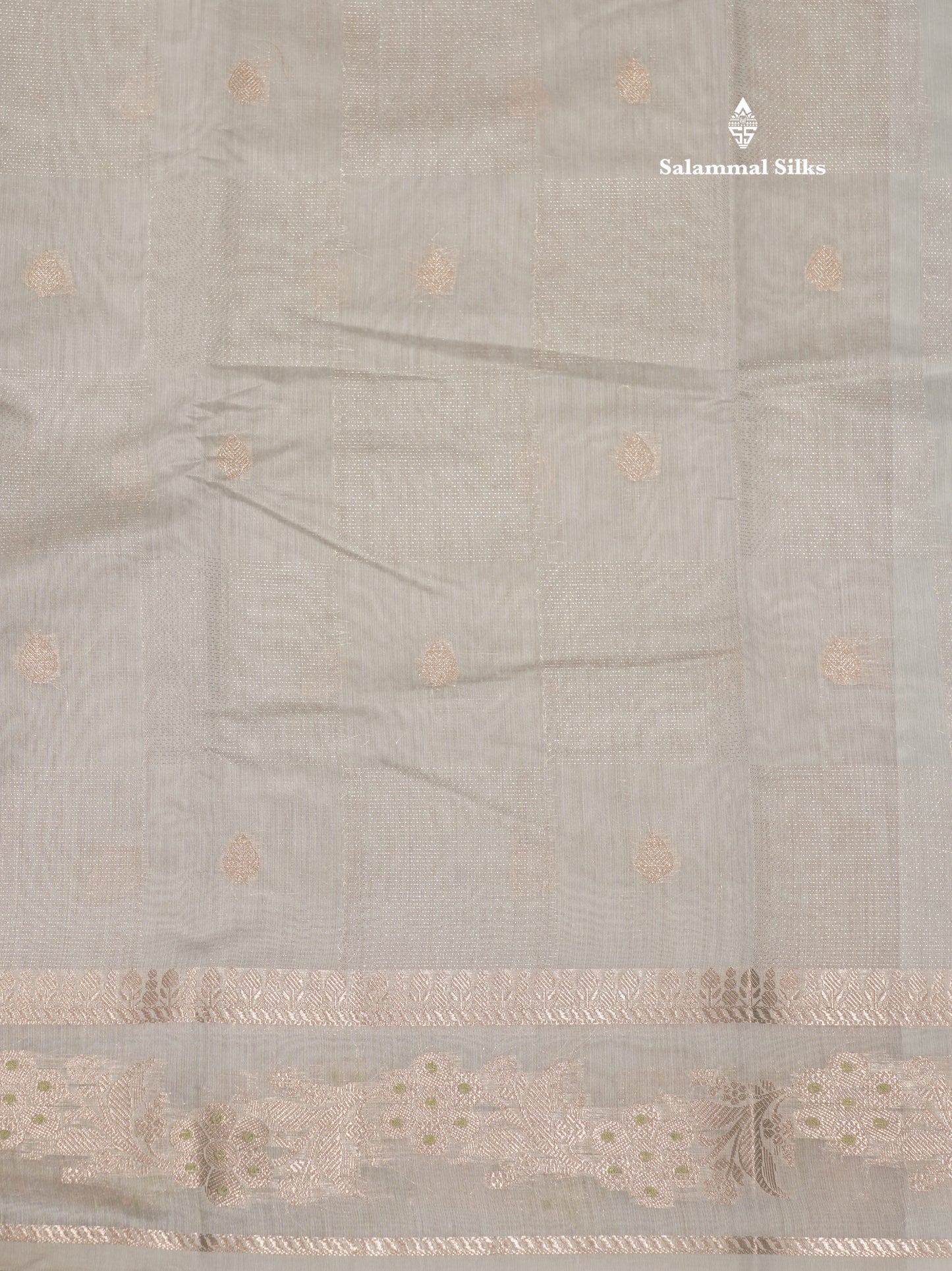 Pastel Blue Colour Cotton Mix Saree With Silver Zari Menna Work Border