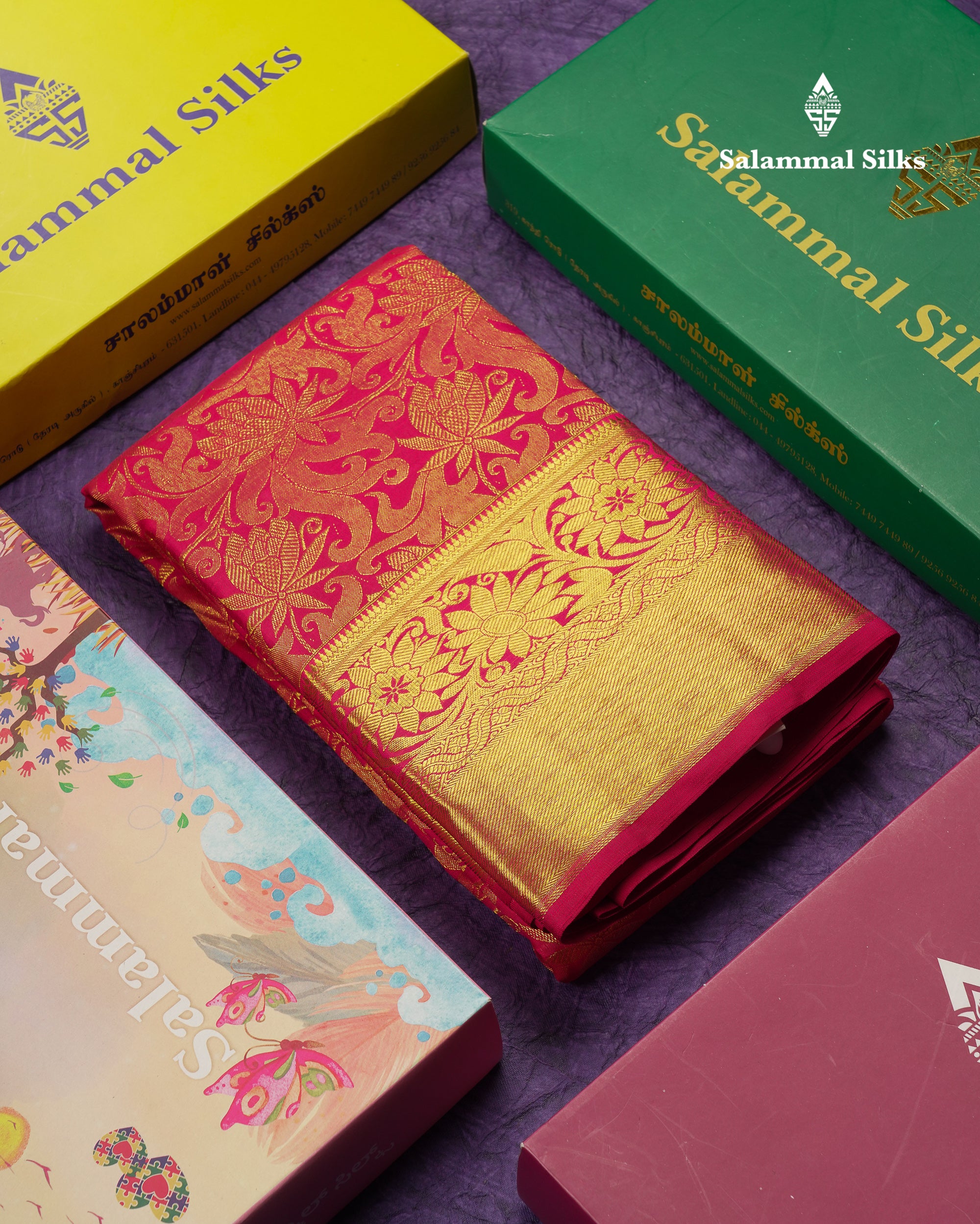 Mal Rani Beautiful Rani Pink Bridal Pure Kanjivaram Silk Saree With Traditional ...