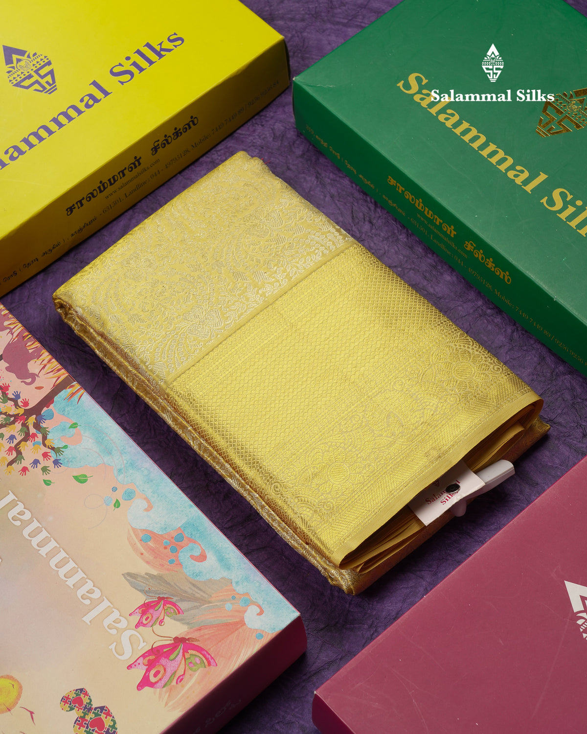Beautiful Gold Tissue Bridal Pure Kanjivaram Silk Saree With Traditional Border