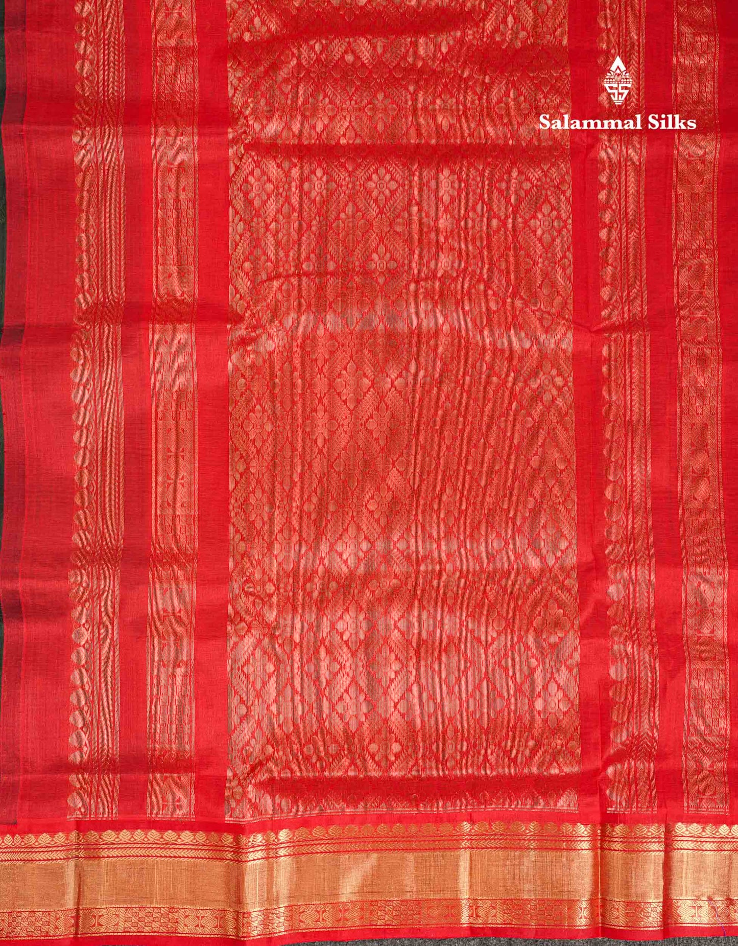 Beautiful Dark Bottle Green Pure Silk Cotton Saree With Contrast Chilly Red Traditional Border