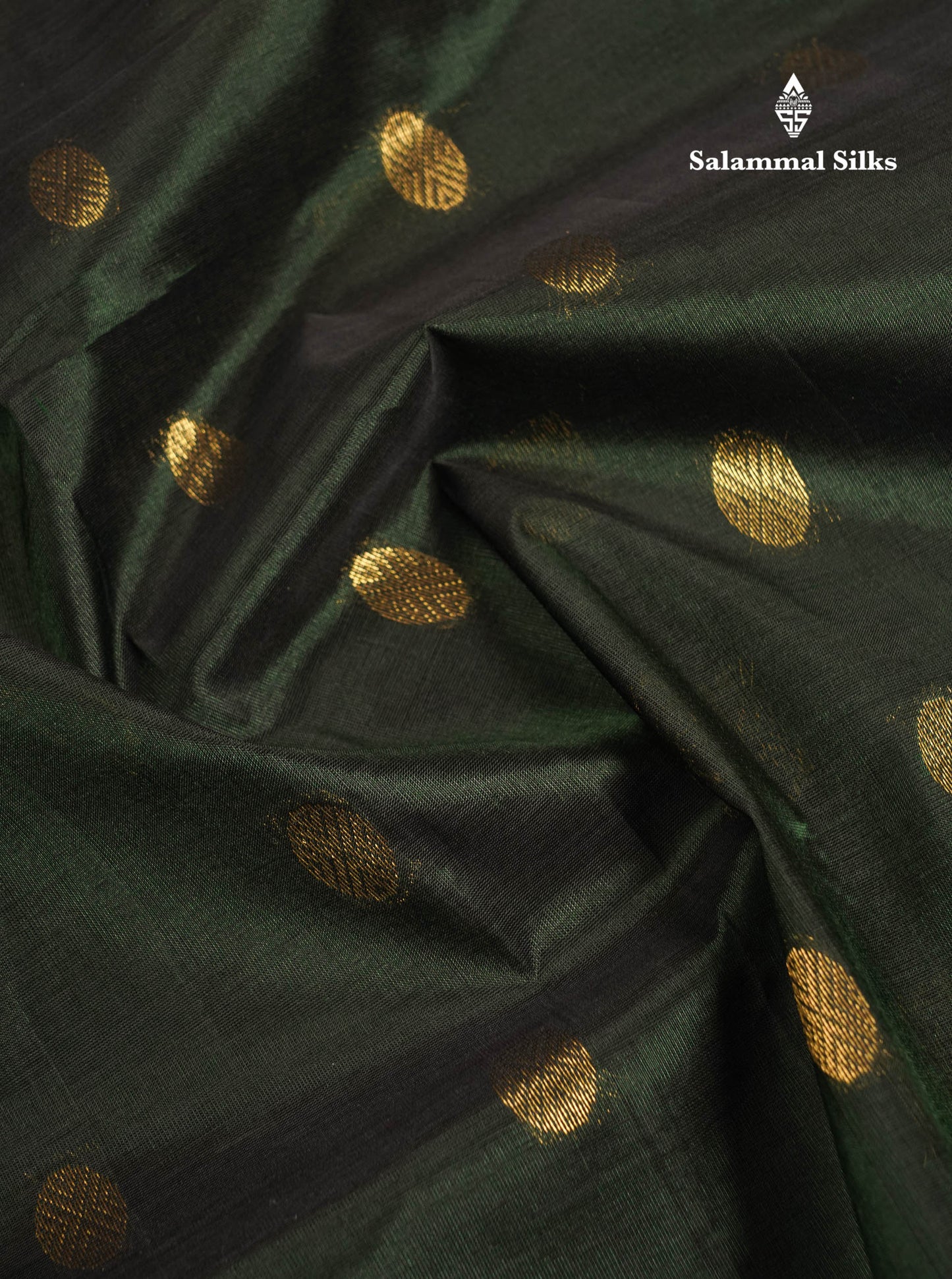 Beautiful Dark Bottle Green Pure Silk Cotton Saree With Contrast Chilly Red Traditional Border