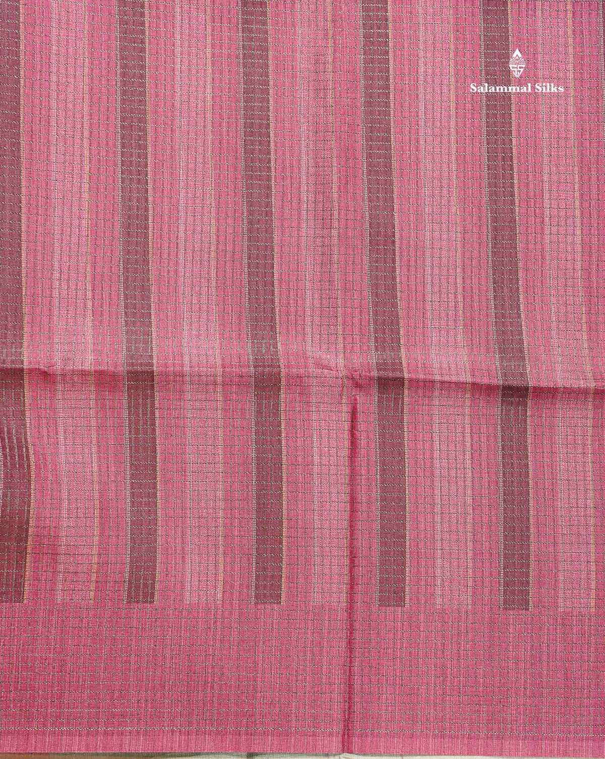 Semi Tussar Saree - Pink Colour Body With Contrast Sage Green Blouse