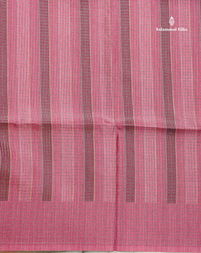 Semi Tussar Saree - Pink Colour Body With Contrast Sage Green Blouse