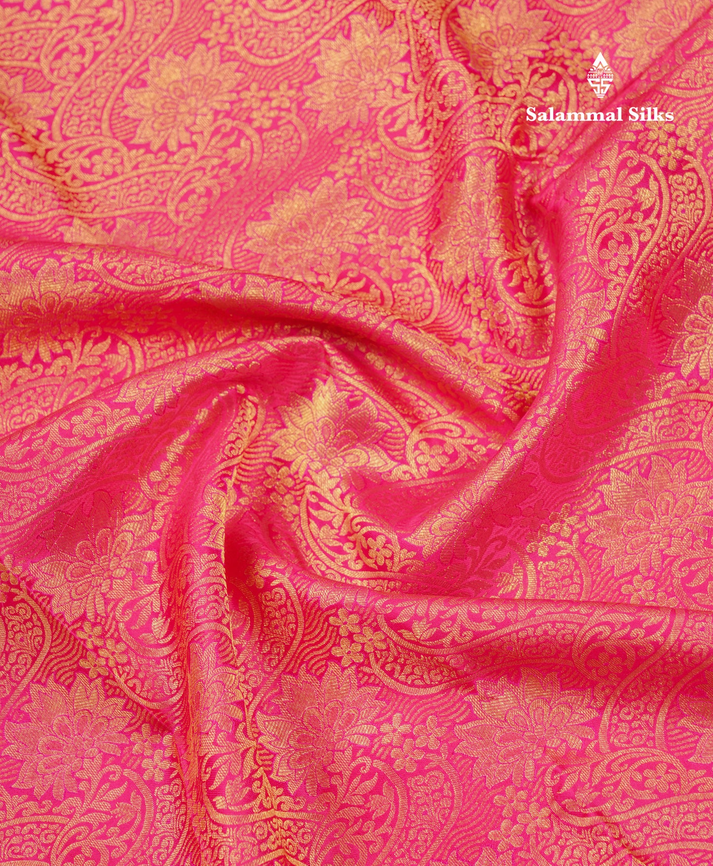 Beautiful Violet Bridal Pure Kanjivaram Silk Saree With Contrast Vadamalli Border